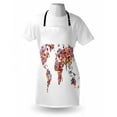 thumbnail image 3 of Floral World Map Apron Bunch of Flower Petals Essence Fragrance Garden Growth Theme Atlas Image, Unisex Kitchen Bib Apron with Adjustable Neck for Cooking Baking Gardening, Multicolor, by Ambesonne, 3 of 3