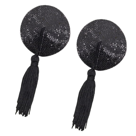 Yokua Sequins Tassels Pasties Sticky Bra Nipple Covers Reusable Pasty Breast Petals