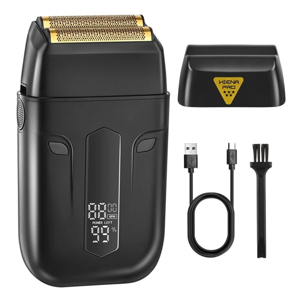 Afeitadora eléctrica reciprocante profesional HIENA PRO para hombres, recortadora de barba inalámbrica y recortadora de precisión para cabeza calva, afeitadora de láminas y herramienta de cuidado faci
