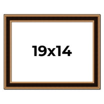 19x14 Frame Gold Brown Plein Air Vintage Solid Wood Picture Frame | 1.75 Inches Moulding Width |