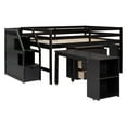 thumbnail image 5 of Loft Bed, Solid Wood Low Loft Bed with Retractable Writing Desk and 3 Drawers, Modern Storage Loft Bed with Storage Stairs and Shelves for Boys Girls Teens, Space Saving, 5 of 9