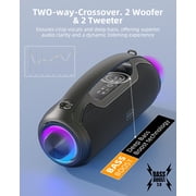 Portable Bluetooth Speaker 200W Peak Wireless, IP65 Waterproof Outdoor Speaker with Bass Boost, 24H Battery, TWS and USB/AUX/TF Input for Party