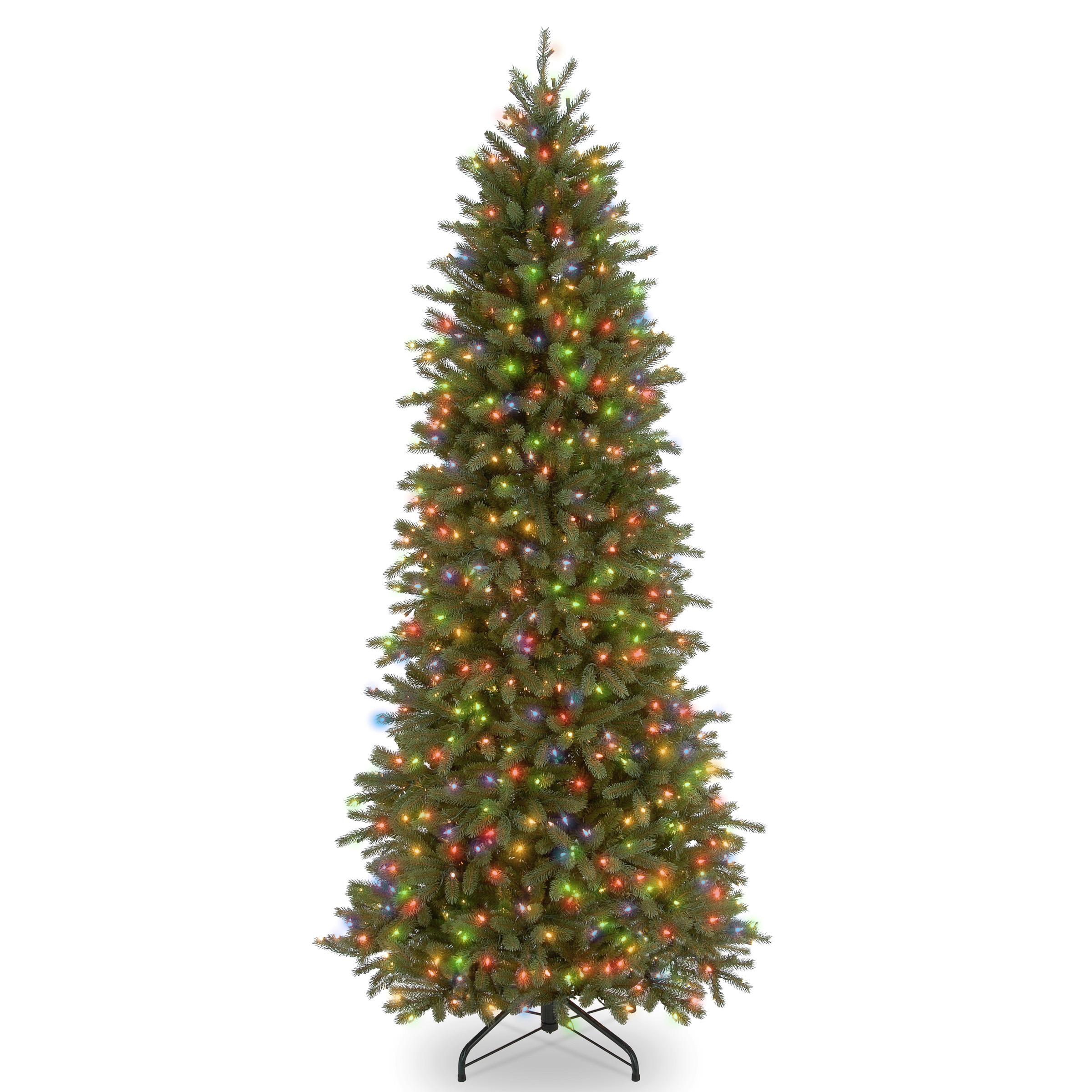 National Tree Company Multicolor Prelit Incandescent Green Pencil Christmas Tree, 7.5