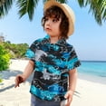 thumbnail image 2 of Durtebeua Toddler Boys Polo Shirt Cotton Short Sleeve Shirt Cartoon Dinosaur Pattern Tee Summer Top for Birthday Black,18-24 Months, 2 of 5