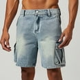 thumbnail image 2 of KAOOCXU Men New Shorts Solid Color Oversized Casual Half-Length Jean With Pocket, 2 of 5