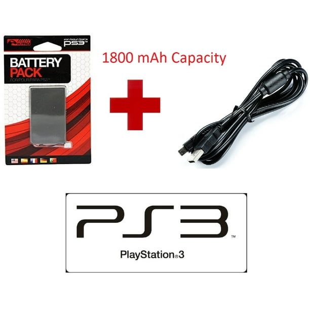 Battery Pack for Sony PS3 controller 3.7v 1800mAh Plus 10Ft Long Controller Charge Cable