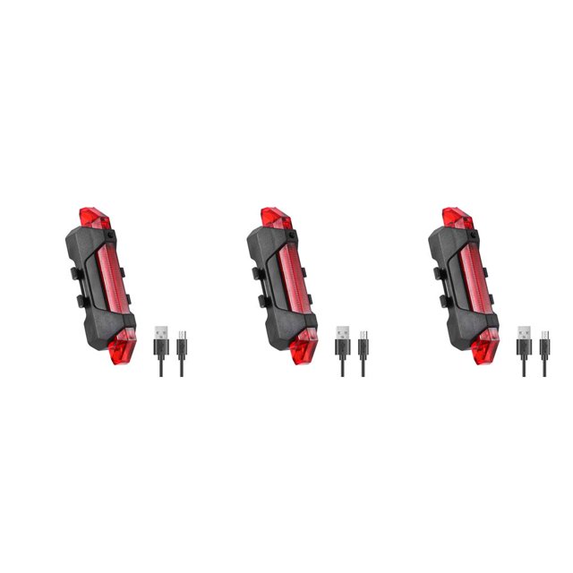 Maoww USB Bike Tail Lights Bicycle Safety Cycling Warning Rear Lamp Taillight Professional Riding Wear-resistant Gear Red 3Set