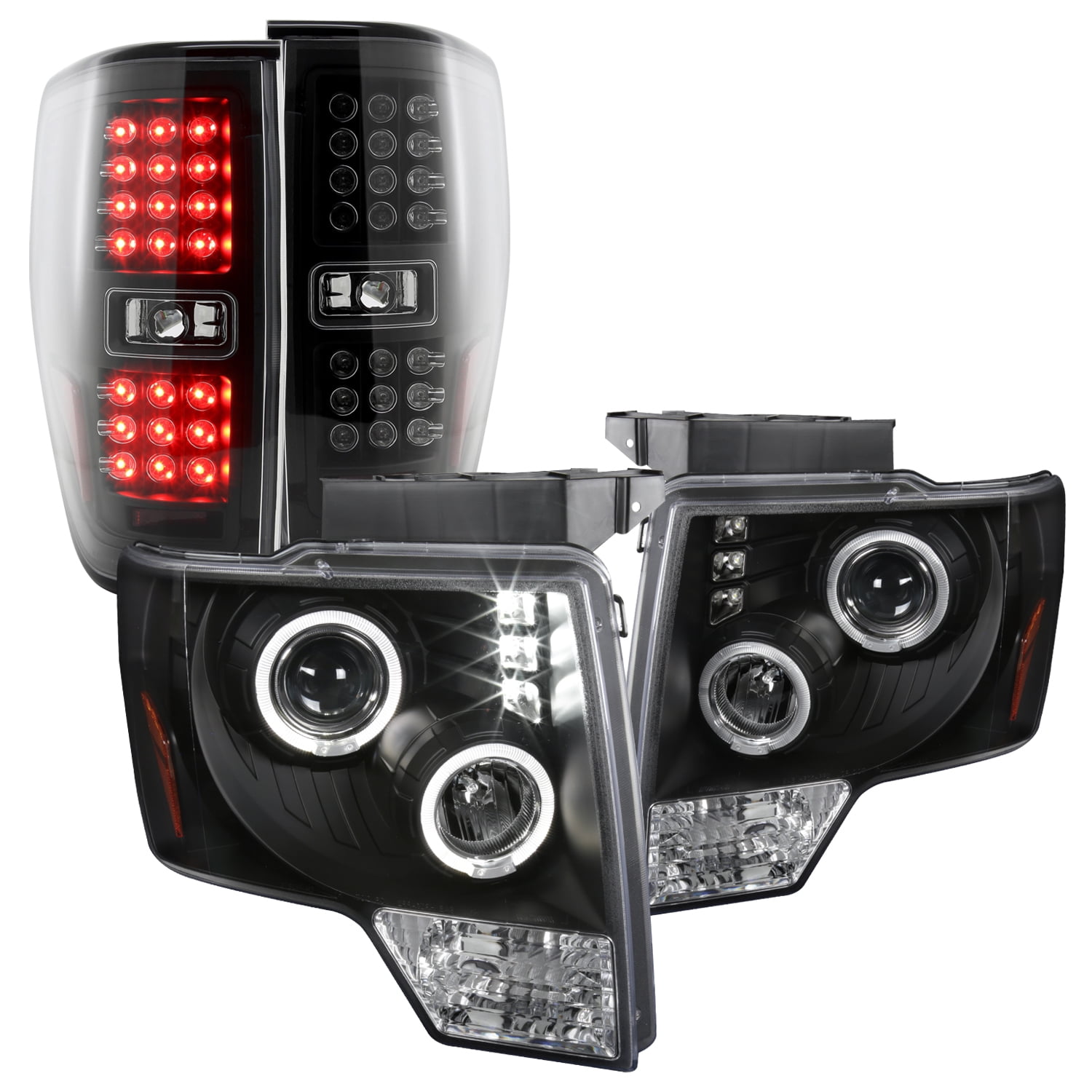 09-14 Ford F150 Black Smoke LED Tube Brake Signal Tail Lamp License Plate Light