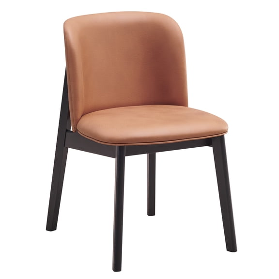 Dining Chairs Camel Polish and Black Padded Side Chair (Set of 2),Dining Room Seating