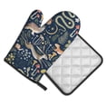 thumbnail image 2 of Bingfone Retro Forest Animals Print Oven Mitts Pot Holders Set 2 PCS for Kitchen for Cooking Grilling Baking BBQ Pot Holders Cook Essentials, 2 of 7