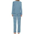 thumbnail image 4 of Striped Polka Dot Pajamas Blue and White Romantic Pajama Sets Womens Long Sleeve Casual Home Suit Large Size, 4 of 7