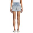 thumbnail image 5 of Time and Tru Women's High Rise Frayed Hem Vintage Denim Short, 5 of 5