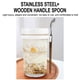 thumbnail image 5 of Frascos de avena nocturna con tapa y cuchara | Recipientes de vidrio de 600 ml para preparar desayuno, cereales y refrigerios | Herméticos, portátiles y reutilizables para el trabajo, la escuela y, 5 of 5