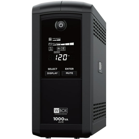 W Box Battery Backup Standby UPS 1000VA/600W Line Interactive UPS