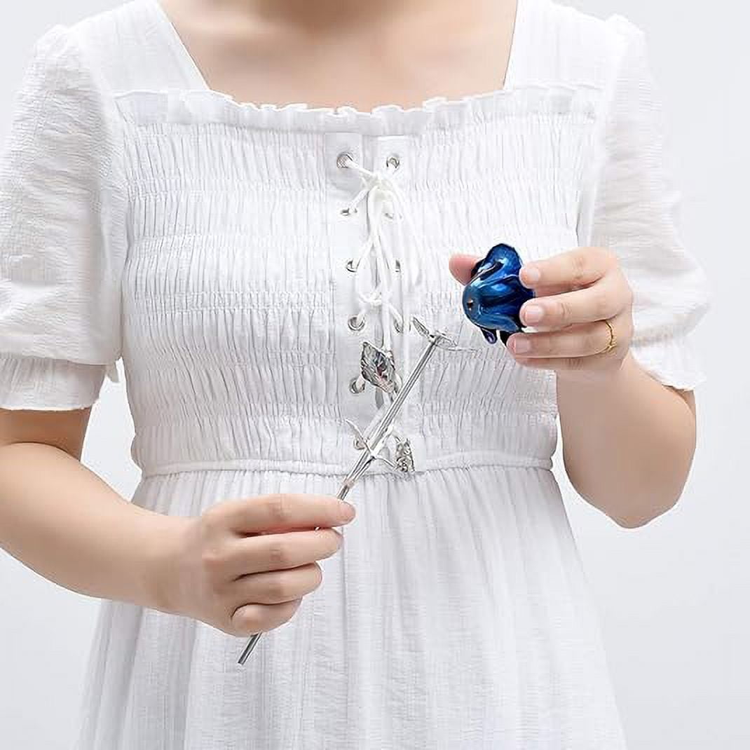 Rose Flower Keepsake Urns for Human Ashes - Memorials Urn Locket - Long-Stem Colorful Rose Flower Cremation Urns - Funeral Urn for Ashes