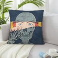 thumbnail image 6 of ZICANCN Skull Creativity Drawing Decorative Throw Pillow Covers , Couch Sofa Decorative Knit Pillow Covers for Living Room Farmhouse 12"x12", 6 of 8