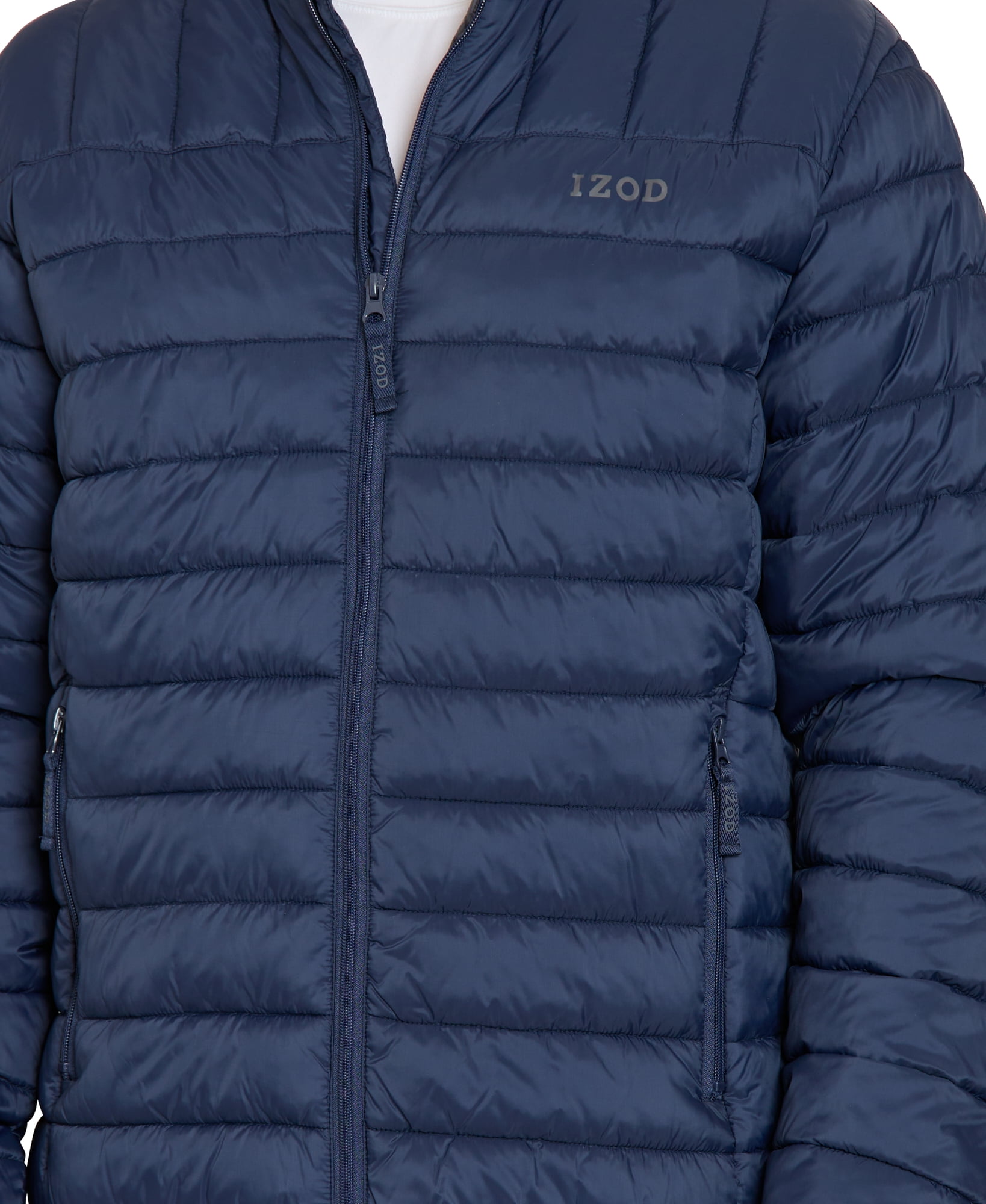 Men's izod quilted hooded 2025 puffer jacket