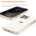 thumbnail image 4 of Funda para iPhone 12 Pro Max para mujer y niña, diseño de corazón de amor, lujosa, con brillo, suave, con protección para cámara elevada, de silicona a prueba de golpes, color blanco, 4 of 8