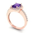 thumbnail image 2 of Clara Pucci 14K Rose Gold 1.92ct Amethyst Solitaire with Accents Ring, 2 of 8