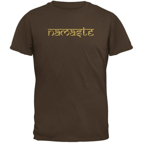 Yoga Namaste Sanskrit Brown Adult T-Shirt - 2X-Large
