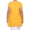 thumbnail image 4 of Women's Plus Size Loose Fit Short Sleeves Side Pockets Solid Tunic Top, 4 of 5