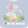 thumbnail image 4 of Inktastic I Love My Big Brother Elephant Family with Flowers Boys or Girls Baby Bib, 4 of 4