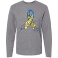 thumbnail image 3 of Inktastic Down Syndrome Awareness Blue and Yellow Hearts Ribbon Long Sleeve T-Shirt, 3 of 5