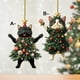 thumbnail image 5 of Bearachild Colgante de adorno de gato bonito de 2 piezas para decoración de árbol de Navidad felino lindo en árbol de Navidad de moda Kits de decoración para fiestas 2 piezas un, 5 of 6