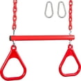 thumbnail image 4 of Swing Set Stuff Inc. Trapeze Bar with Rings and Coated Chain (Green), 4 of 5