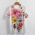 thumbnail image 4 of Bee And Flowers T-Shirt O Neck Oversize T-Shirts Short Sleeve Classic Tees Women Summer Graphic Tops, 4 of 5