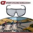 thumbnail image 3 of Unique Bargains 1 Set Motorcycle Riding Goggles Anti-glare Tri-Acetyl Cellulos PC UV400 Cycling Sunglasses Silver Tone Gray Lens Black Frame, 3 of 6