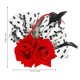 thumbnail image 4 of Pinza para el pelo nupcial roja con diseño floral, bola de Halloween, tocado de rosas, accesorios para el cabello, 4 of 5