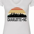 thumbnail image 4 of Inktastic Charlotte North Carolina Skyline Women's V-Neck T-Shirt, 4 of 5