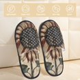 thumbnail image 2 of Balery USA Sunflower Flag Pantuflas de Casa de Felpa Silenciosas con Diseño Estampado, Zapatillas Cómodas Antideslizantes de Algodón para Interior-Medium, 2 of 8