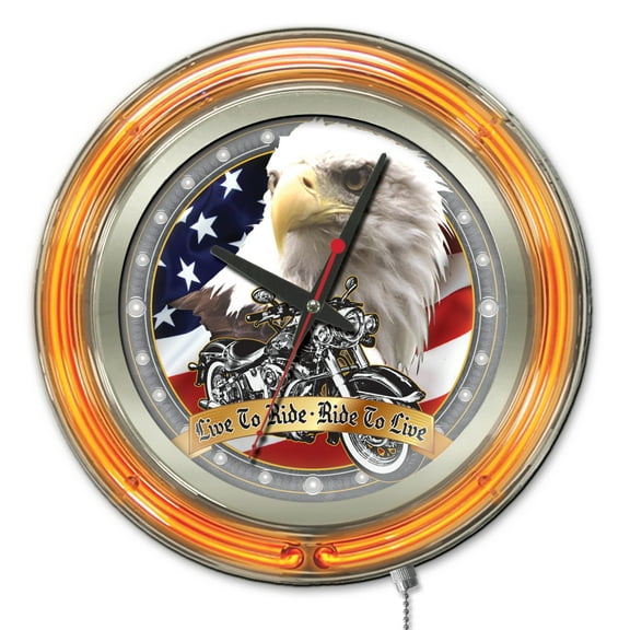 Live to Ride 15" Double Neon Wall Clock