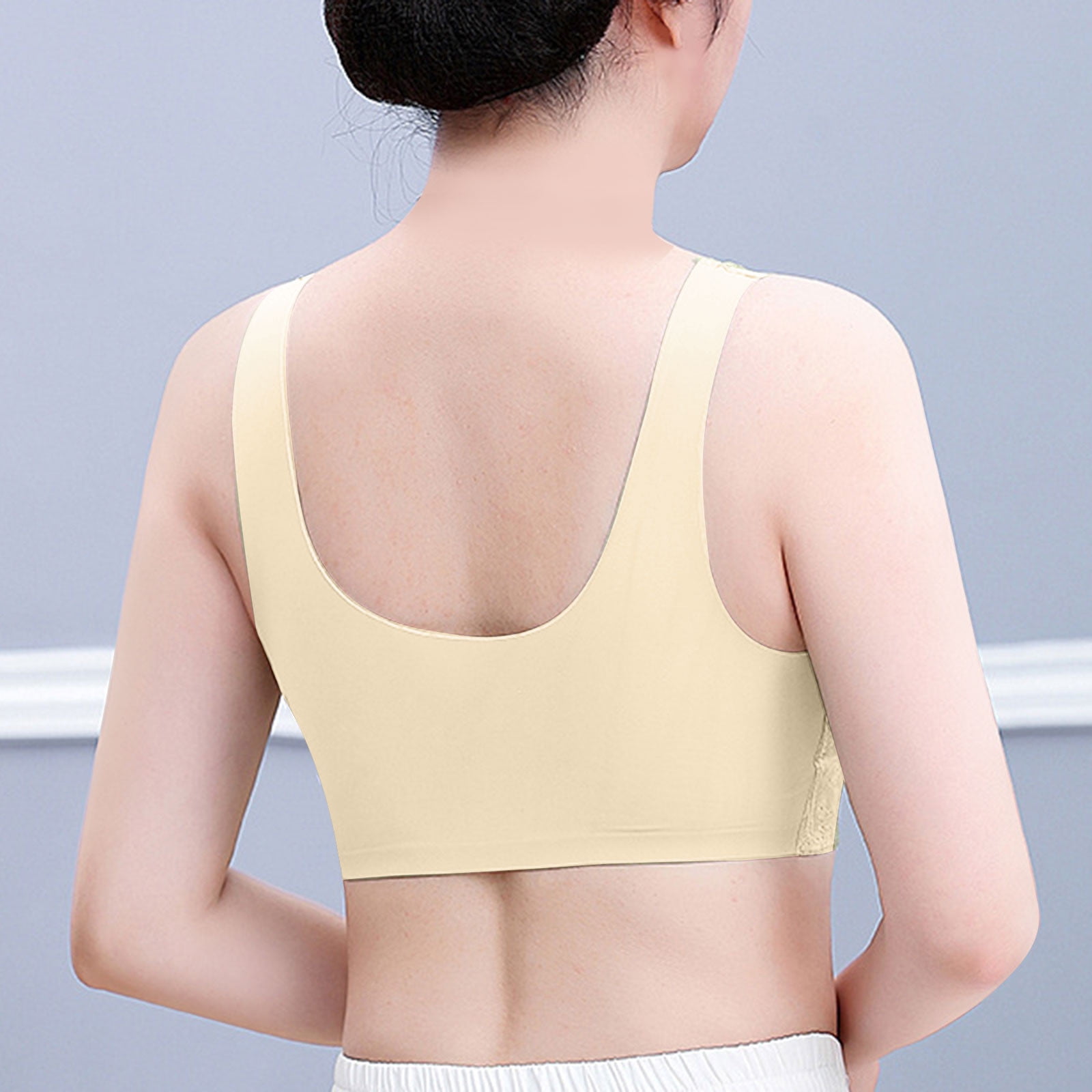 skpabo Front Fastening Bras for Women Ladies Push Up Bra Backless Bra Front  Open Buckle Without Steel Ring Lace Bra Ultra-Thin Models Large Size Bra