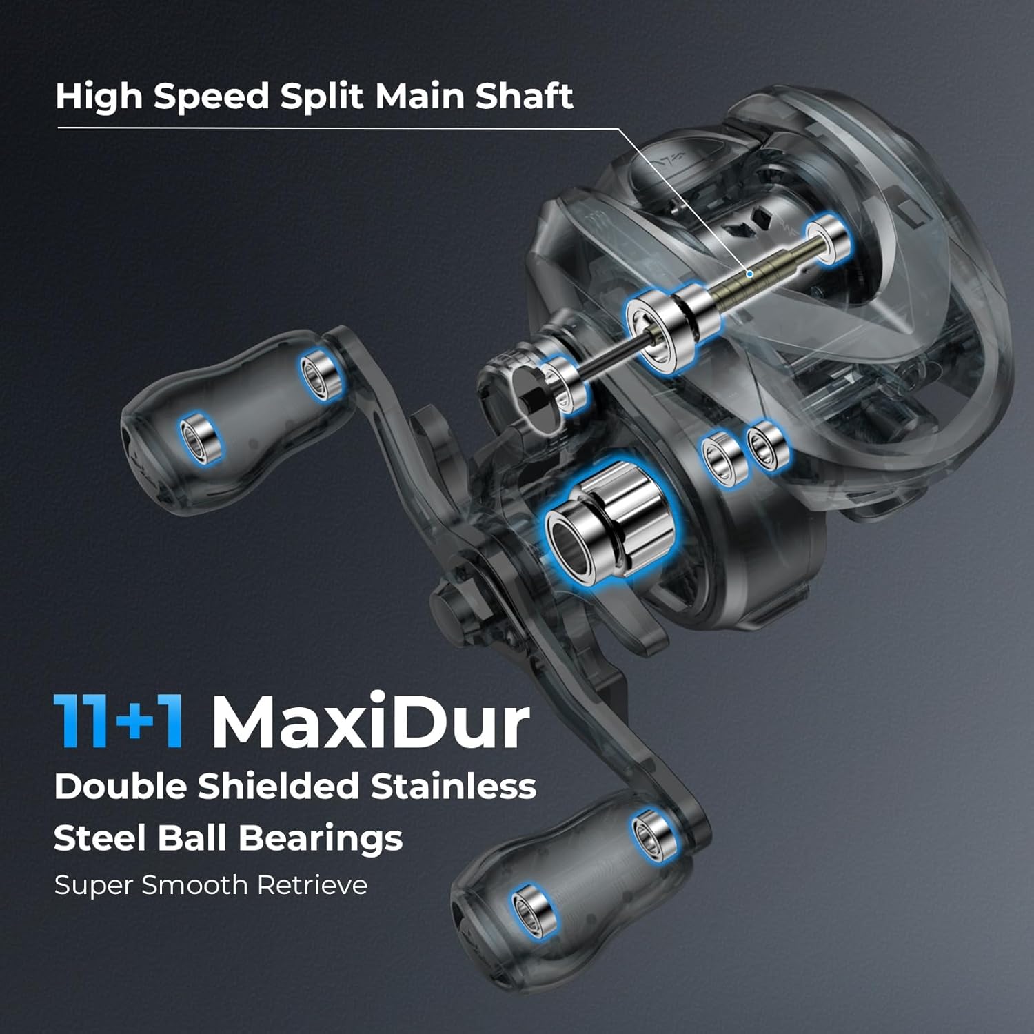 KastKing Baitcasting Fishing Reel, Finesse Baitcaster Lightest, 11+1,7.5:1 - Kestrel