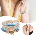 thumbnail image 2 of Boho Stackable Beaded Bracelets Set - 4Pcs Multilayer Stretch Bead Bracelets for Women Men, Bohemian Beach Vacation Jewelry, Hawaiian Summer Gift Idea, 2 of 7