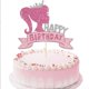 thumbnail image 2 of Adorno para tarta de princesa para niña, decoración de mesa de Barbies, suministros de fiesta de cumpleaños con diamantes rosas, platos y vasos de papel, globo, color negro y rosa, 2 of 4