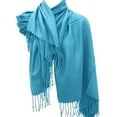 thumbnail image 2 of Silver Fever Nepal Solid Two Ply Warm Soft Pashmina Scarf Shawl Wrap, 2 of 5