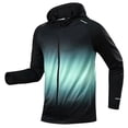 thumbnail image 3 of hoksml Men's Gradient Hooded Running Jacket Full Zip Quick Dry Lightweight Athletic Windbreaker for Outdoor Gym Cycling Daily Wear, 3 of 8