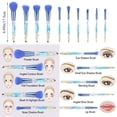 thumbnail image 2 of Juego de 10 brochas de maquillaje con mango transparente de cristal, brocha para base, corrector y sombra de ojos., 2 of 6