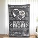 thumbnail image 5 of LHSHID Mother Blanket Warm Soft Throw Blanket Mom Gifts for Mothers Day Birthday Gifts for Mom from Daughter Son I Love You Mom(Grey) 50x60in, 5 of 6