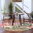 thumbnail image 3 of Eucalyptus Trucks Round Area Rug 6Ft Washable Circle Rugs for Bathroom Office, Spring Rustic Floral Wooden Red Plaid Non-Slip Carpet Floor Mats Indoor Outdoor Carpet Runner Aesthetic Home Decor, 3 of 8