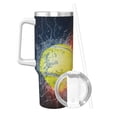 thumbnail image 2 of Lsque Tennis Ball On Fire And Water Pattern 40 OZ Ice Bully Cup with Handle and Straw, Double Wall Stainless Steel Tumbler Travel Coffee Cup with Lid for Christmas Present, 2 of 8