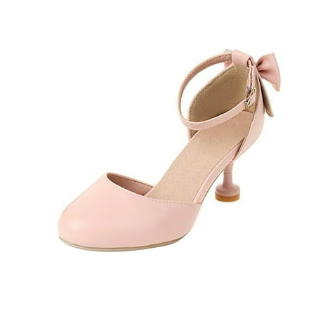 

Huesdet Girls Flats Sparkle Party Mary Jane Princess Dress Shoes Low Heel Shoes PU Dress Shoes for Wedding for Little Big Kids(Pink 12-12.5 Years)