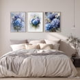 thumbnail image 2 of Blue Floral Hydrangea Plant Canvas Painting Print Wall Art for Living Room Bedroom Decoration Frameless, 2 of 7