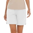thumbnail image 6 of Miluxas Women's Summer Athletic Shorts Pull on High Waisted Yoga Shorts with Pockets Soft Stretch Workout Running Shorts Work Casual Bermuda Shorts White, 6 of 9
