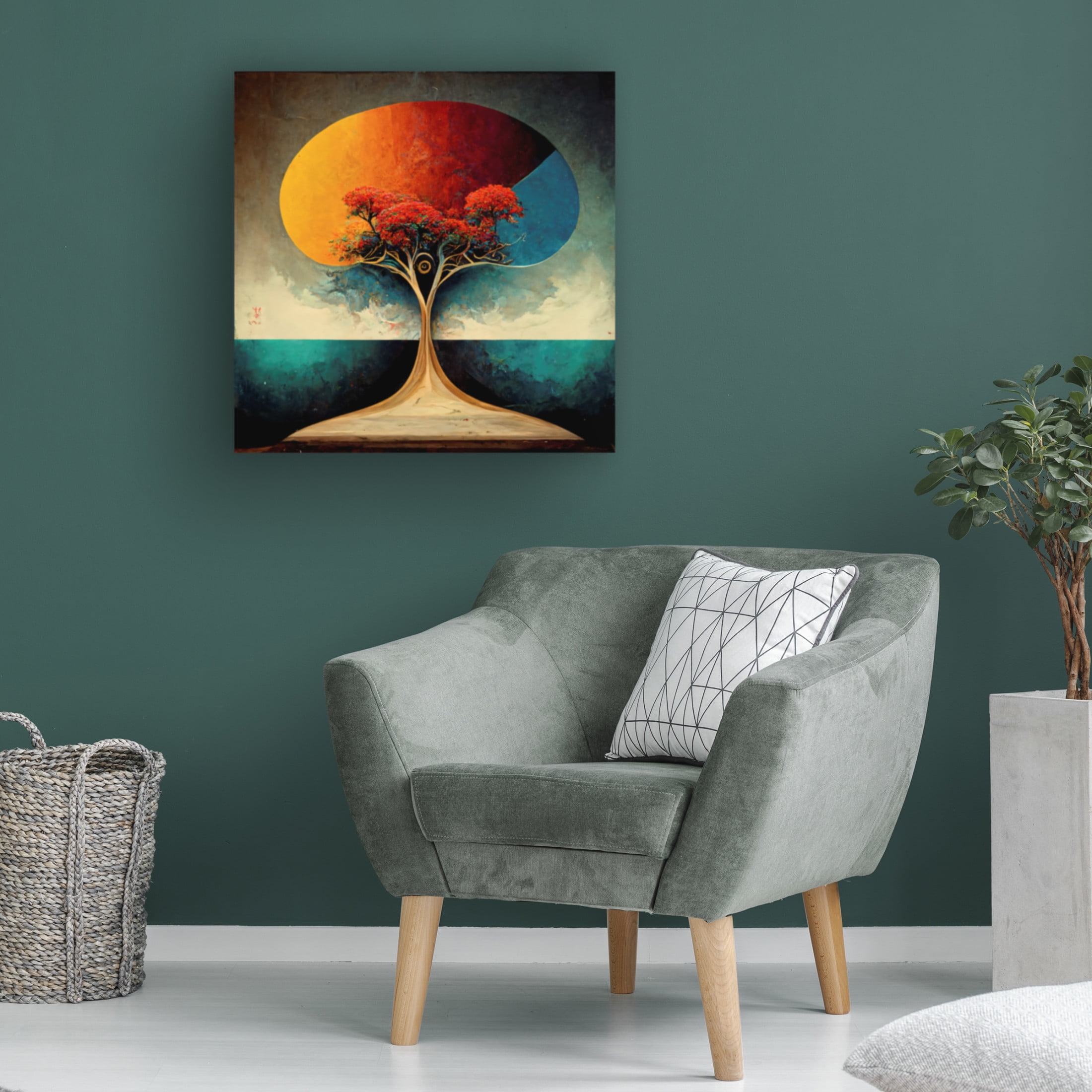 Canvas Wall Art - Ray Heere 'Tree Of Life 4' Wall Art for Living Room, Bedroom, or Office Décor by Trademark Fine Art - 24 x 24 Inches