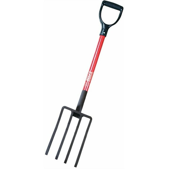 Bully Tools Spading Fork,Fiberglass,D-Grip Handle 92370